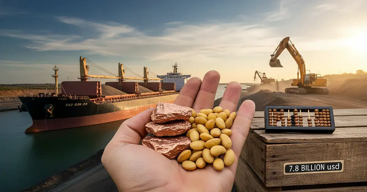 Soja e cobre impulsionam superávit comercial do Brasil para US$ 7,8 bilhões em maio