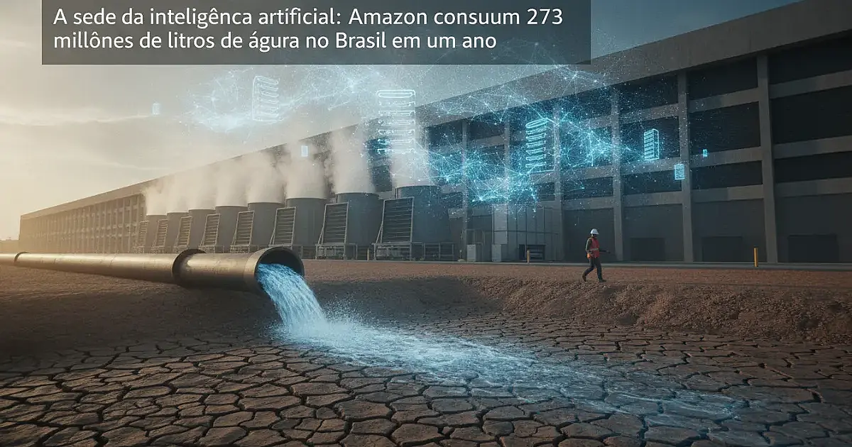 A sede da inteligência artificial: Amazon consumiu 273 milhões de litros de água no Brasil em um ano