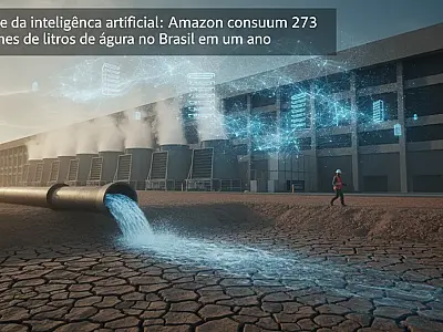 Data centers exigem sistemas de resfriamento massivos que consomem milhões de litros de água anualmente para sustentar a infraestrutura da inteligência artificial.